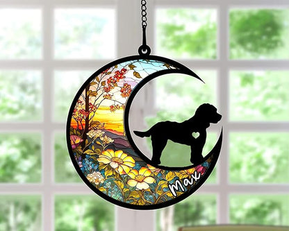 Personalized Dog Memorial, Custom Name Cockapoo Dog Christmas Ornament with Name, Custom Breeds, Pet Loss Light Catcher, Gifts for Lovers Loss of Pet Sympathy on Mothers Day Christmas