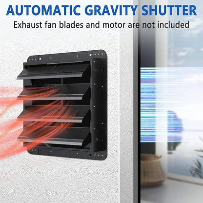 18 Inch Galvanized Sheet Spraying Automatic Exhaust Shutter Louver Vent (No Fan Blades and Motor) for Home Attics, Workshops, Barn, Greenhouse