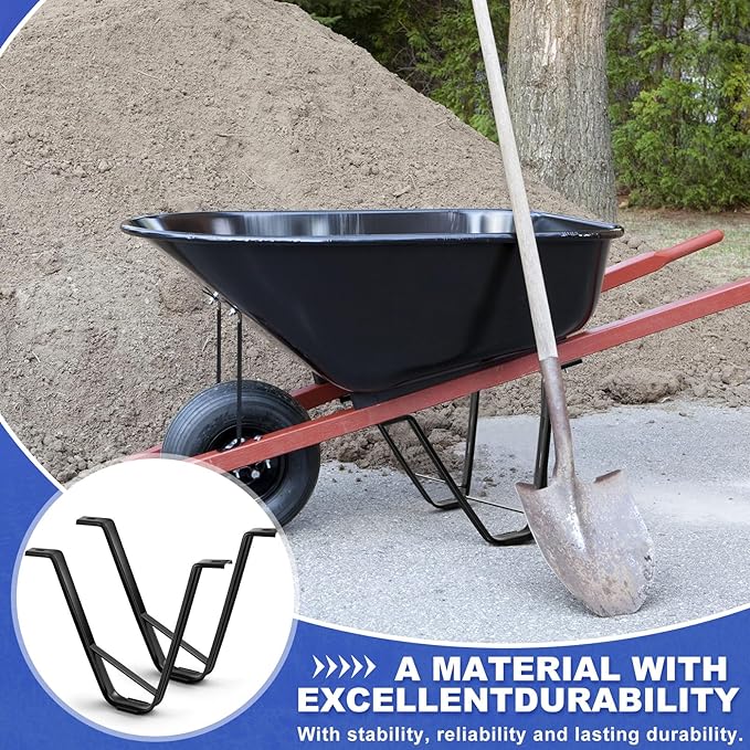 4 Pcs Heavy-Duty Steel Wheelbarrow Stands Trolley Replacement Parts Wheel Barrel Carretilla Bracket for Construction Wheelbarrows Yard Carts Carretillas para Construction Garden Carts