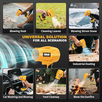 Electric Cordless Leaf Blower Dust Blower for DEWALT 20V Battery, High-Speed Motor Handheld Jet Fan Air Blower for Patio Cleaning, Lawn Care, Blowing Leaves and Dust (Brushed Leaf Blower)