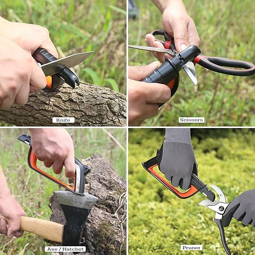 SHARPAL 103N All-in-1 Knife Garden Tool Multi-Sharpener for Lawn Mower Blade, Axe, Hatchet, Machete, Pruner, Hedge Shears, Scissors