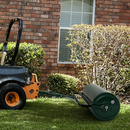 IRONMAX Lawn Roller, 17 Gallons/63 L Manual & Tow-Behind Steel Sod Roller w/Push Pull Handle, Lawn Rollers Tow Behind Water Filled for Yard, Park, Garden, Ball Field (17 Gallons, Green)