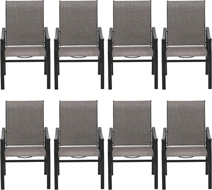 Sophia & William Outdoor Chairs Set of 8, Patio Chairs with Breathable Textilene Fabric and Heavy-Duty Iron Frame, Perfect for Lawn Garden Backyard Deck 350 lbs Capacity