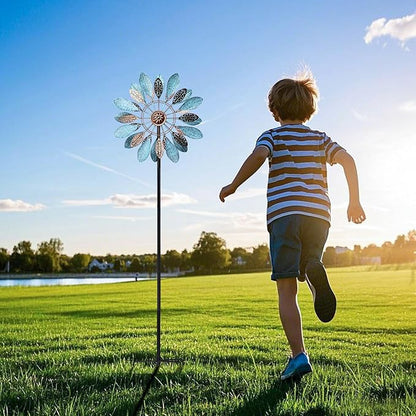WONDER GARDEN Wind Spinners Outdoor - Metal Wind Spinner Windmill, 4.3 Ft Kinetic Wind Sculpture & Spinners for Yard Patio Lawn Decor