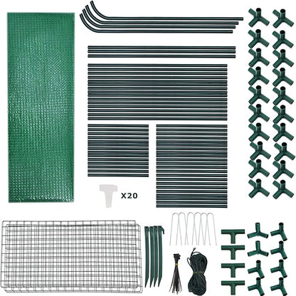 Walk-in Greenhouse for Outdoors w/ Mesh Side Windows, 3 Tiers 6 Shelves PE Cover Green House Portable Warm House for Seedling Flowers Growing 20 Pcs T-Type Plant Tags Include (GHW001G)