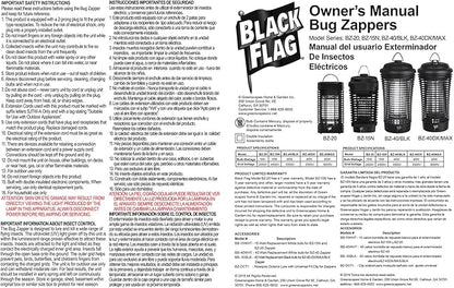 Black Flag 2000v Bug Zapper Lantern | Rechargeable Indoor/Outdoor Fly Zapper | 12-Hour Electric UV Pest Control (Green)