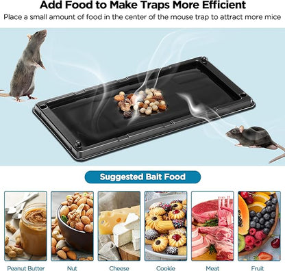 Glue Traps for Mice 12 Pack, Mouse Rat Taps, Extra Strength, Pre-Baited Adhesive Sticky Boards, Heavy Duty Glue Traps for Snake, Lizard, Insect, Safe Home Pest Control