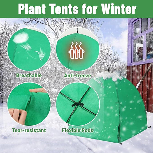 2 Pack Winter Plant Covers Freeze Protection, Shrub Covers Warm Plant Tents for Winter, Frost Protection for Outdoor Plants from Freezing Animals Eating (36" x 36" x 38")