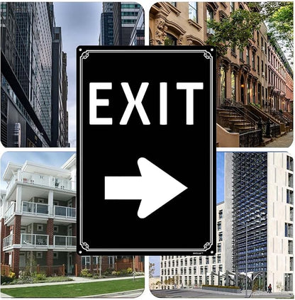12x16" Exit Sign With Left Arrow - High-Intensity Aluminum Parking Lot Sign, Weatherproof & Fade-Resistant, Ideal for Outdoor & Indoor Use - Curbside Sign