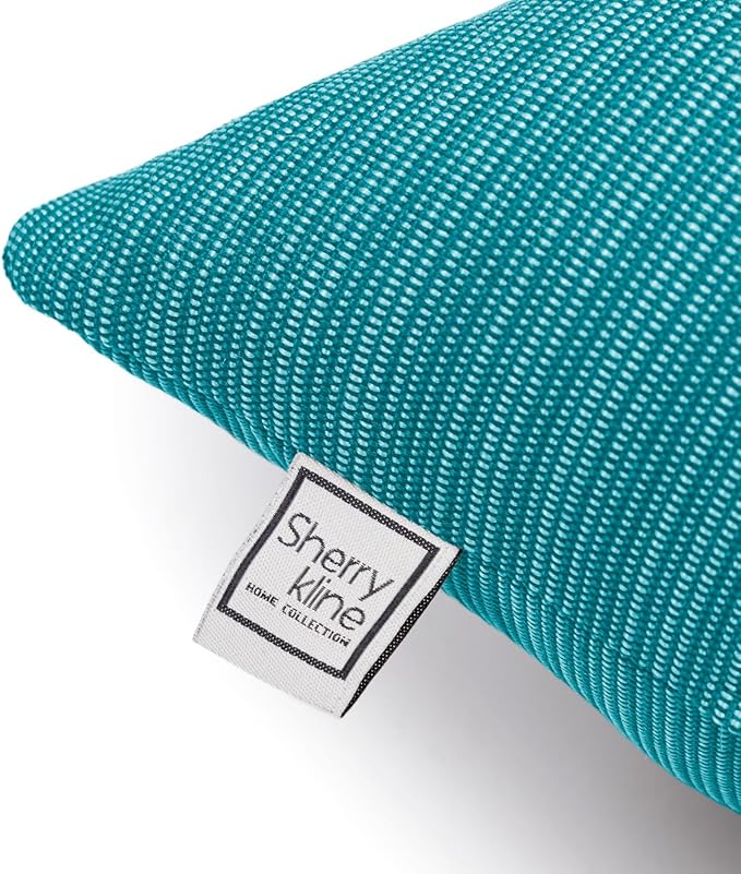 Sherry Kline Island Breeze Indoor/Outdoor Square Filled Pillow, 18"x 18", Peacock 2 Count