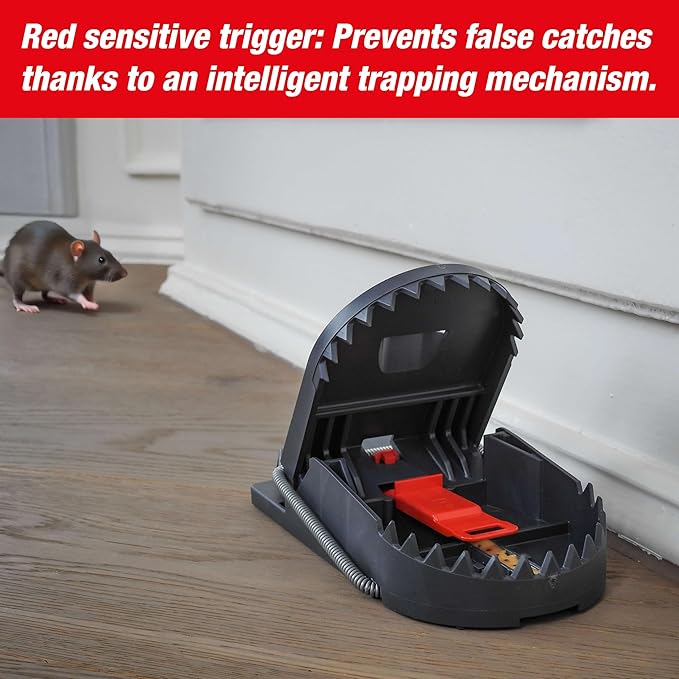SWISSINNO Rat Trap PRO SuperCat – Large Snap Trap with Precision Trigger – Pre-Baited & Reusable – Instant Catch – Weather-Resistant Swiss Design for Indoor & Outdoor Use – 1 Trap