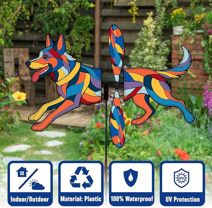 German Shepherd Petite Spinner Outdoor, German Shepherd Dog Wind Spinner for Yard and Garden
