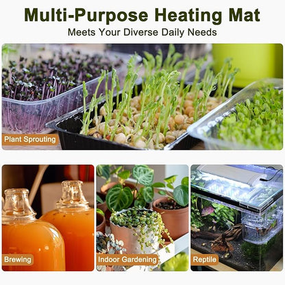 20"x 20" Seedling Heat Mat with Digital Thermostat Controller, Waterproof Plant Heating Mat Pad for Seed Plants Starter/Warm Hydroponic/Grass/Reptile/Sourdough/Indoor Growing