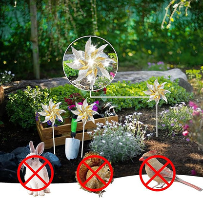 10 Pack Reflective Pinwheels for Yard and Garden,Wind Spinners Outdoor Bird Scare Devices,Sparkly Windmills for Garden Decor Scare Birds Away,Yard Wind Spinners for Outside Patio