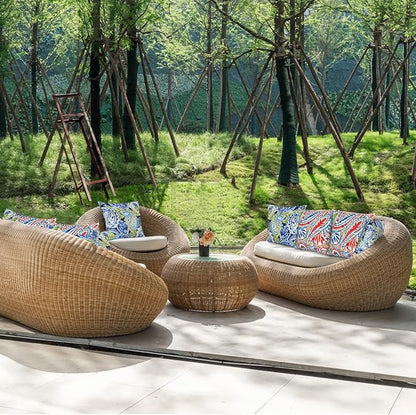 JMGBird Outdoor Pillows Waterproof Set of 2 Outdoor Throw Pillows with Insert Included 18×18 Inch Outdoor Pillow for Patio Furniture