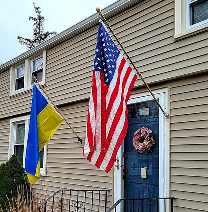 Ukraine Flag 4X6 FT Made in The USA-Heavy Duty Vibrant Colors Double Sided Ukrainian UKR Flag with 2 Brass Grommets for Home/Company/Indoor Outdoor Decoration