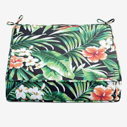 BrylaneHome Extra-Thick Seat Cushion - 23”L x 22”W x 5.5”H - Patio & Outdoor - Water, Stain & Fade Resistant - Cypress Midnight