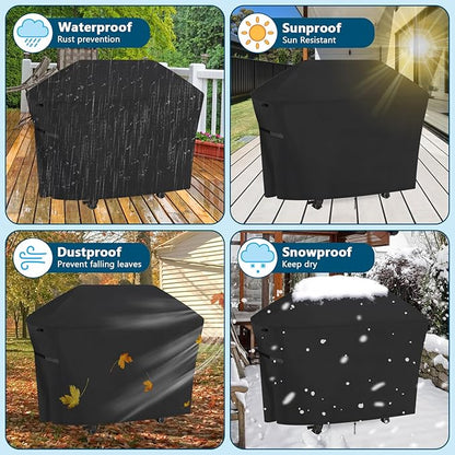 Kingling Grill Cover Fits for Traeger Woodridge Pro/Elite, Napoleon Rogue PRO-S 625, Prestige 500 RSIB Grills Waterproof Grill Cover 68 Inch BBQ Grill Covers for 7-Burner Gas Grill & Griddle