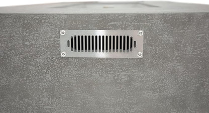 ELEMENTI Andes Propane Gas Fire Pit Table | Rectangular Concrete Fireplace with Concealed Propane Tank Storage Drawer | Electronic Ignition | Light Gray