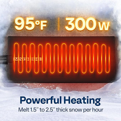 VIVOHOME 23" x 40" Snow Melting Mat with Grounding Wires, 0.35" Thickened SBR Rubber Heated Outdoor Mats, Heated Walkway Mats 1 Pack (Power Cord Not Included)