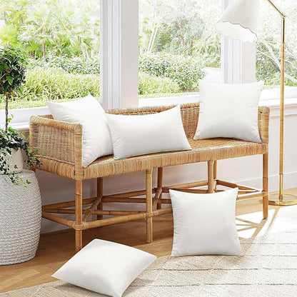 Ashler 16 x 16 Outdoor Pillow Inserts, Set of 2 Water Resistant Throw Pillow Inserts Hypoallergenic Stuffer Sham Square Pillow Insert for Patio, Bench, Garden, Indoor Outdoor Decorative