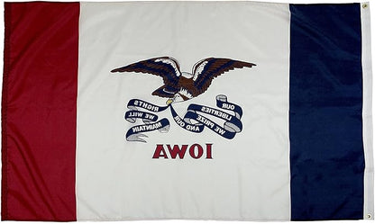 FlagSource Iowa Nylon State Flag, Made in the USA, 5x8'
