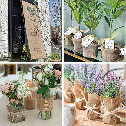 Svepndic 40in x 29ft Multipurpose Natural Burlap Fabrics Tree Wraps Rolls Tree Trunk Protectors,Gardening Burlap Rolls for Decorations, Weddings,Landscaping,Home