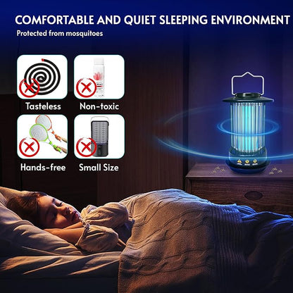 Bug Zapper Indoor - Bug Zapper Fly Zapper with Extra Bulb 4200V Mosquito Zapper Outdoor Mosquito Killer Fly Traps Insect Killer for Home Patio Camping, Plug-in with 4.92 Ft Cord