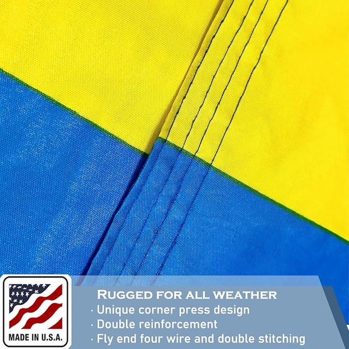 Ukraine Trident Flag 4x6 FT Made in The USA-Heavy Duty Vibrant Colors Double Sided Ukrainian UKR Flag with 2 Brass Grommets for Home/Company/Indoor Outdoor Decoration