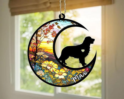 Personalized Dog Memorial, Custom Name Golden Retriever Dog Christmas Ornament with Name, Custom Breeds, Pet Loss Light Catcher, Gifts for Lovers Loss of Pet Sympathy on Mothers Day Christmas