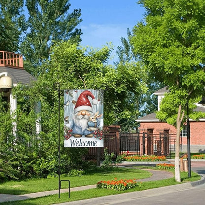 Christmas Gnome Garden Flag Vertical Double Sided Outdoor Yard Flags 12.5x18 Inch Burlap Banners Vertical Double Sided for Outdoor Decor Lawn