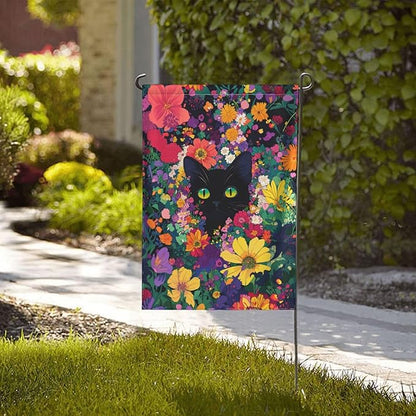 Cat Garden Flag Vertical Double Sided Outdoor Yard Flags 12.5x18 Inch Burlap Banners for House Lawn