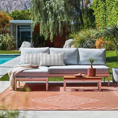 LVTXIII Set of 2 Outdoor Lumbar Pillows for Patio Furniture with White Piping, 12"x20" Fade Resistant Patio Lumbar Pillows with Inserts for Home Coach Sofa Use, Herringbone Black White