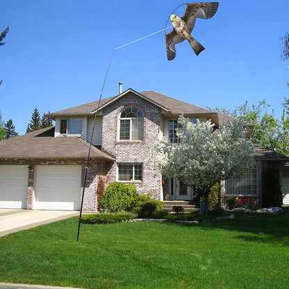 Bird Hawk Flying Kite with Pole Crops Farm Protector Bird Scarer Flying Kite with 6m Pole-Style B