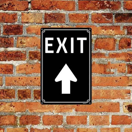 12x16" Exit Sign with Up Arrow - High-Intensity Aluminum Parking Lot Sign, Weatherproof & Fade-Resistant, Ideal for Outdoor & Indoor Use - Curbside Sign