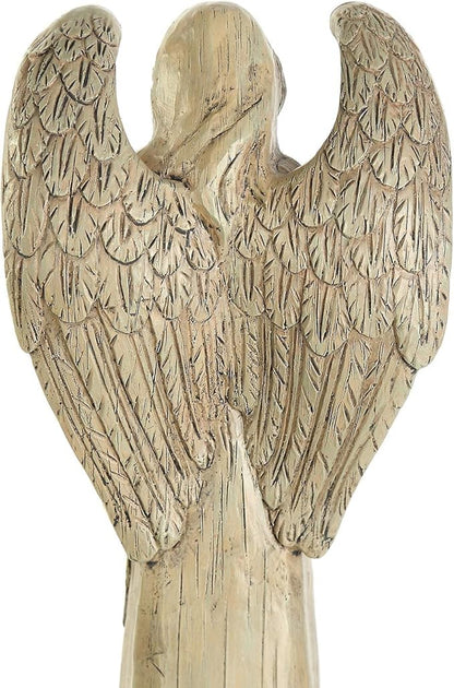 DUSVALLY Angel Statue, Garden Angel Figurines, Outdoor Sculptures and Statues, Praying Angel Resin, Statuary Garden Yard Décor Angel Collectible Sculptures, 10" H, Bird