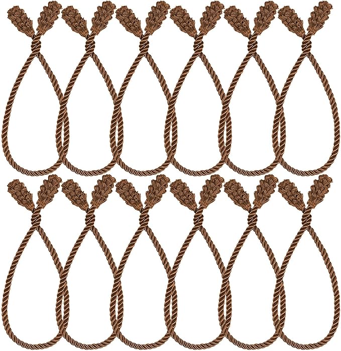 Shappy 12 Pieces Christmas Garland Banister Ties Christmas Decorative Reusable and Flexible Twist Ties for Garland, Banister Home Decoration (Brown)