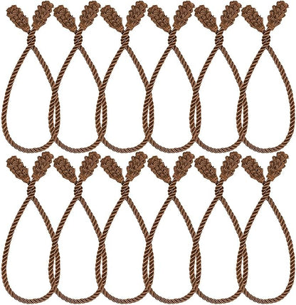 Shappy 12 Pieces Christmas Garland Banister Ties Christmas Decorative Reusable and Flexible Twist Ties for Garland, Banister Home Decoration (Brown)