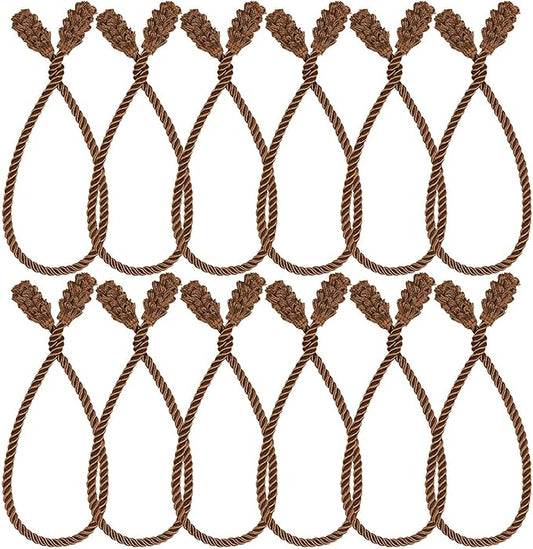 Shappy 12 Pieces Christmas Garland Banister Ties Christmas Decorative Reusable and Flexible Twist Ties for Garland, Banister Home Decoration (Brown)
