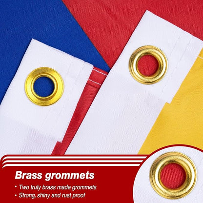 Colombia Colombian Flag 3x5 ft Outdoor, Double Sided 3 Ply Heavy Duty Colombia National Country Flag, 100% Quality Polyester Colombian Banner with Brass Grommets 4 Rows Stitches