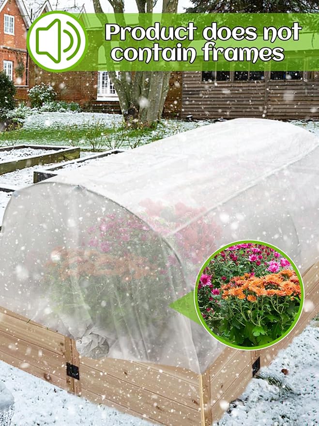 Alphatool 10 ft x 30 ft Plant Covers Freeze Protection - Thick Frost Cloths Blankets for Outdoor Plants, 1.0oz/yd² Non-Woven Fabric Floating Row Cover, Garden Covers for Raised Beds