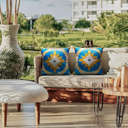 Outdoor Throw Pillows Waterproof Set of 2 Patio Pillows 18×18 Inch Decorative Pillows for Bed, Couch, Sofa and Patio Furniture