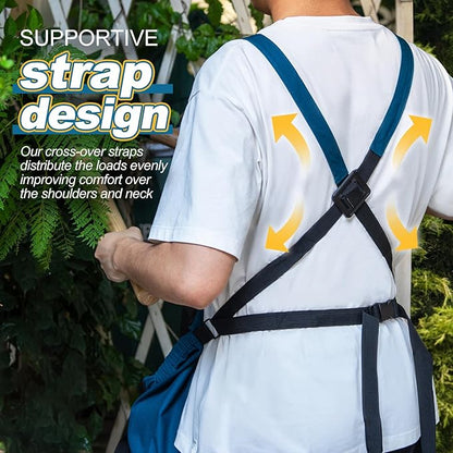 Berry&Bird Harvest Apron, Canvas Gardening Apron with Pockets and Harvesting Pouch Waterproof Harvesting Apron