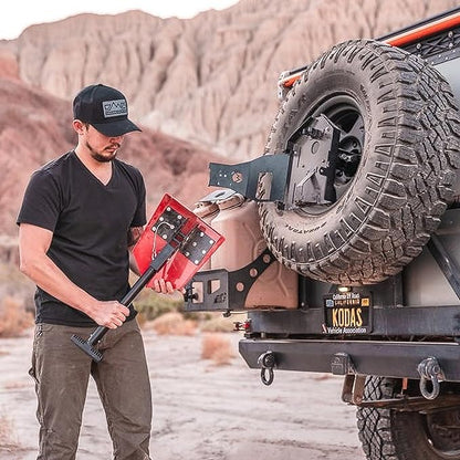 DMOS Delta Shovel - Collapsible Heavy-Duty Steel Folding Shovel for Camping, Overlanding, Survival, Military, Hunting, & Off-Road Use - Racing Red - Regular