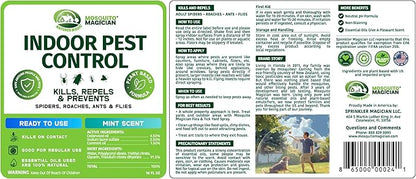Mosquito Magician Indoor Pest Spray – Design for Indoor Use to Neutralize Spiders, Roaches, Ants & Flies with Plant-Sourced Essential Oils, Efficient Ready to Use Home Pest Spray – Mint, 16 OZ