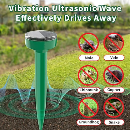 Mole Repellent Solar Powered,Gopher Repellents,Ultrasonic Mole Repellent Waterproof Vole Repellent is Suitable for Lawn, Courtyard and Vole Repellent Outdoor for Yard (8)