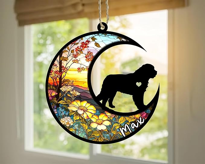 Personalized Dog Memorial, Custom Name Maremma Sheepdog Dog Christmas Ornament with Name, Custom Breeds, Pet Loss Light Catcher, Gifts for Lovers Loss of Pet Sympathy on Mothers Day Christmas