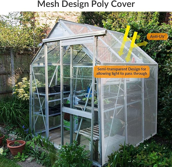 Yescom Clear Tarp Heavy Duty Waterproof 16x20Ft 14Mil for Greenhouse Outdoor Garden Chicken Pen Trailers UV Resistant Large Tarpaulin with Grommets