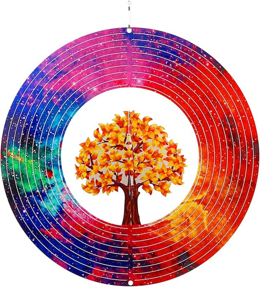 Spring Song Tree of Life 3D Kinetic Wind Spinner for Yard and Garden Stainless Steel Spinner Indoor and Outdoor Hanging Decor Crafts Ornaments Kinetic Art Spinner Hanging Wind Spinners Decor Gifts