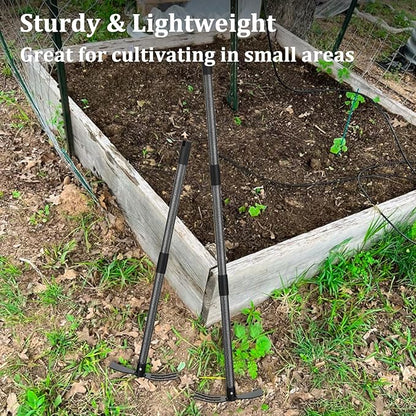 Multi-Purpose Garden Hoe Tool – Heavy Duty Adjustable (16"-30") with Ergonomic Handle, Anti-Rust Coated Steel, for Weeding, Digging, Cultivating – Lawn, Farm, Outdoor Use